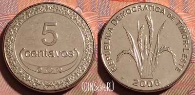 Восточный Тимор 5 сентаво 2006 года, KM# 2, 214b-113