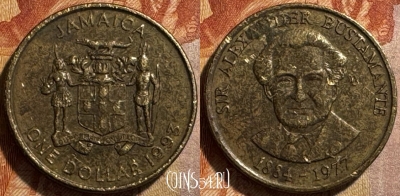 Ямайка 1 доллар 1993 г. магн., KM# 145a, 503s-013