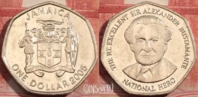 Ямайка 1 доллар 2005 года, KM# 164, 224-059