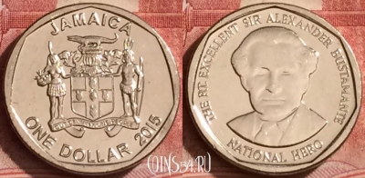 Ямайка 1 доллар 2015 года, KM# 189, 380k-121