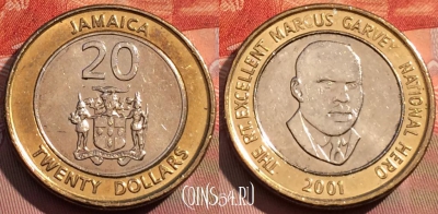 Ямайка 20 долларов 2001 года, KM# 182, 268a-103