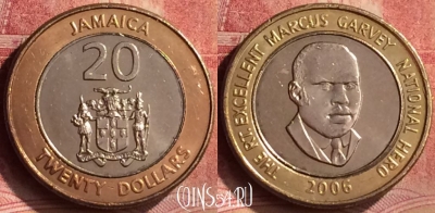 Ямайка 20 долларов 2006 года, KM# 182, 105m-063