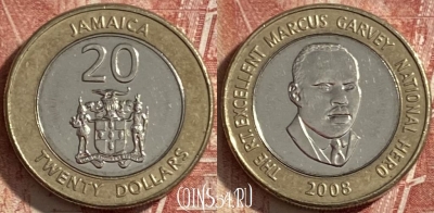 Ямайка 20 долларов 2008 года, 484р-045 ♛