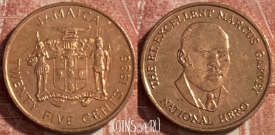 Ямайка 25 центов 1996 года, KM# 167, 485р-076