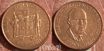 Ямайка 25 центов 1996 года, KM# 167, 485р-109 ♛