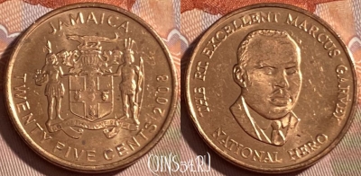 Ямайка 25 центов 2008 года, KM# 167, 489р-064