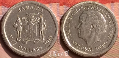 Ямайка 5 долларов 2014 года, KM# 163, 416-115