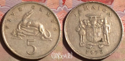 Ямайка 5 центов 1975 года, KM# 46, 220a-135