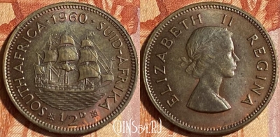 Южная Африка 1/2 пенни 1960 года, KM# 45, 464q-575 ♛