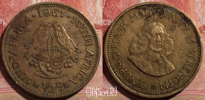 ЮАР 1/2 цента 1961 года, KM# 56, 211-097