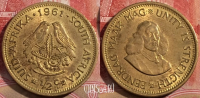 ЮАР 1/2 цента 1961 года, KM# 56, 217-102