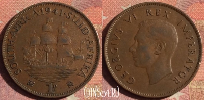 ЮАР (Южная Африка) 1 пенни 1941 года, KM# 25, 196i-083