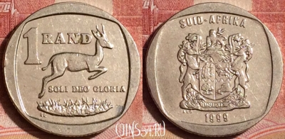 ЮАР 1 ранд 1999 года, KM# 164, 393-030