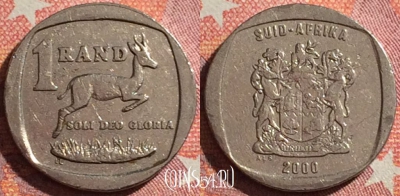 ЮАР 1 ранд 2000 года, KM# 164, 344-098