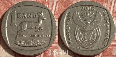 ЮАР 1 ранд 2008 года, KM# 444, 478р-097