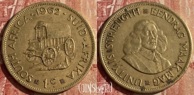 Южная Африка 1 цент 1962 года, KM# 57, 052p-043 ♛