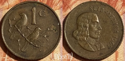 ЮАР 1 цент 1967 года, SUID-AFRIKA, KM# 65.2, 464q-613