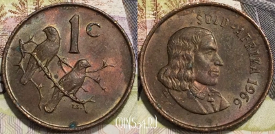 ЮАР 1 цент 1966 года, KM# 65.2, 129-012