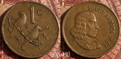 ЮАР 1 цент 1969 года, SOUTH AFRICA, KM# 65.1, 360s-061