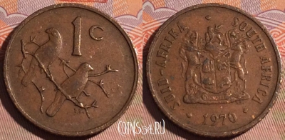 ЮАР 1 цент 1970 года, KM# 82, 197a-008