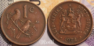 ЮАР 1 цент 1972 года, KM# 82, 146-034