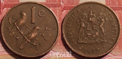 ЮАР 1 цент 1972 года, KM# 82, 227-063