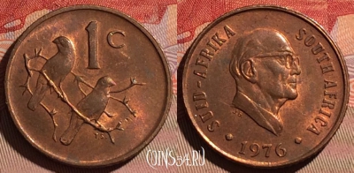 ЮАР 1 цент 1976 года, KM# 91, 095d-111