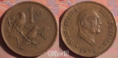 ЮАР 1 цент 1976 года, KM# 91, 157j-006