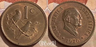 ЮАР 1 цент 1976 года, KM# 91, 432q-066