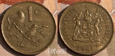 ЮАР 1 цент 1981 года, KM# 82, 216t-093