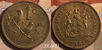 ЮАР 1 цент 1981 года, KM# 82, s433s-129 ♛