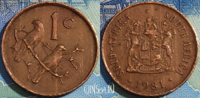 ЮАР 1 цент 1981 года, KM# 82, a108-076
