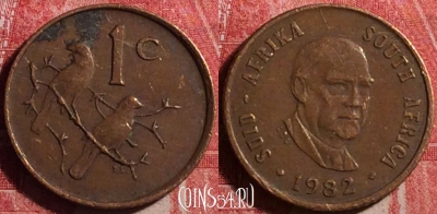 ЮАР 1 цент 1982 года, KM# 109, 187j-014