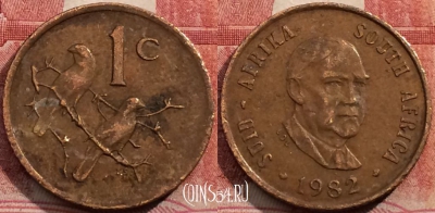 ЮАР 1 цент 1982 года, KM# 109, 208-076