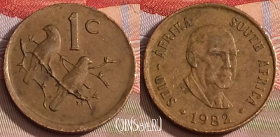 ЮАР 1 цент 1982 года, KM# 109, 281b-078