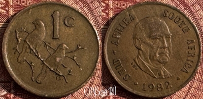 ЮАР 1 цент 1982 года, KM# 109, 366s-127