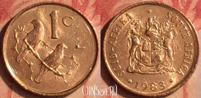 ЮАР 1 цент 1983 года, KM# 82, 437-072