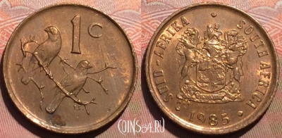 ЮАР 1 цент 1985 года, KM# 82, 242a-026