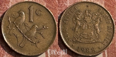 ЮАР 1 цент 1988 года, KM# 82, s051s-104