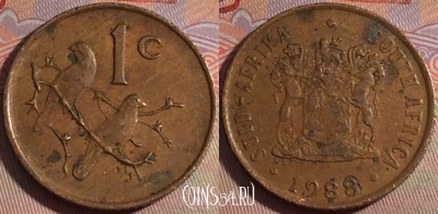 ЮАР 1 цент 1988 года, KM# 82, 151b-082