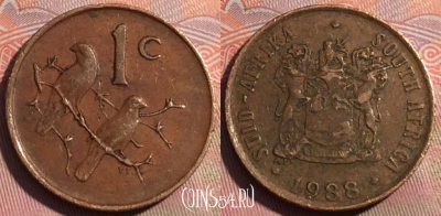 ЮАР 1 цент 1988 года, KM# 82, 252a-142