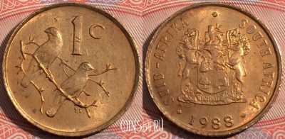 ЮАР 1 цент 1988 года, KM# 82, b094-007