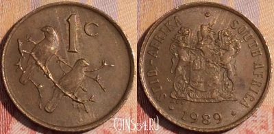 ЮАР 1 цент 1989 года, KM# 82, 156a-118
