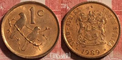 ЮАР 1 цент 1989 года, KM# 82, 260-030