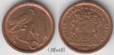 ЮАР 1 цент 1990 года, KM# 132, 125-082