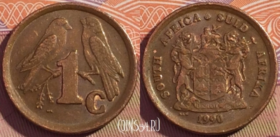 ЮАР 1 цент 1990 года, KM# 132, a130-075