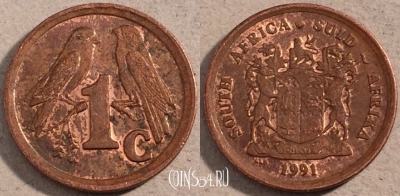 ЮАР 1 цент 1991 год, KM# 132, 111-079