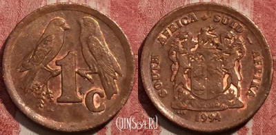 ЮАР 1 цент 1994 года, KM# 132, 209-097
