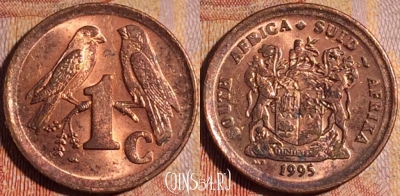 ЮАР 1 цент 1995 года, KM# 132, 163a-095