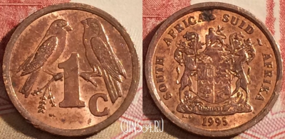 ЮАР 1 цент 1995 года, KM# 132, 220-051
